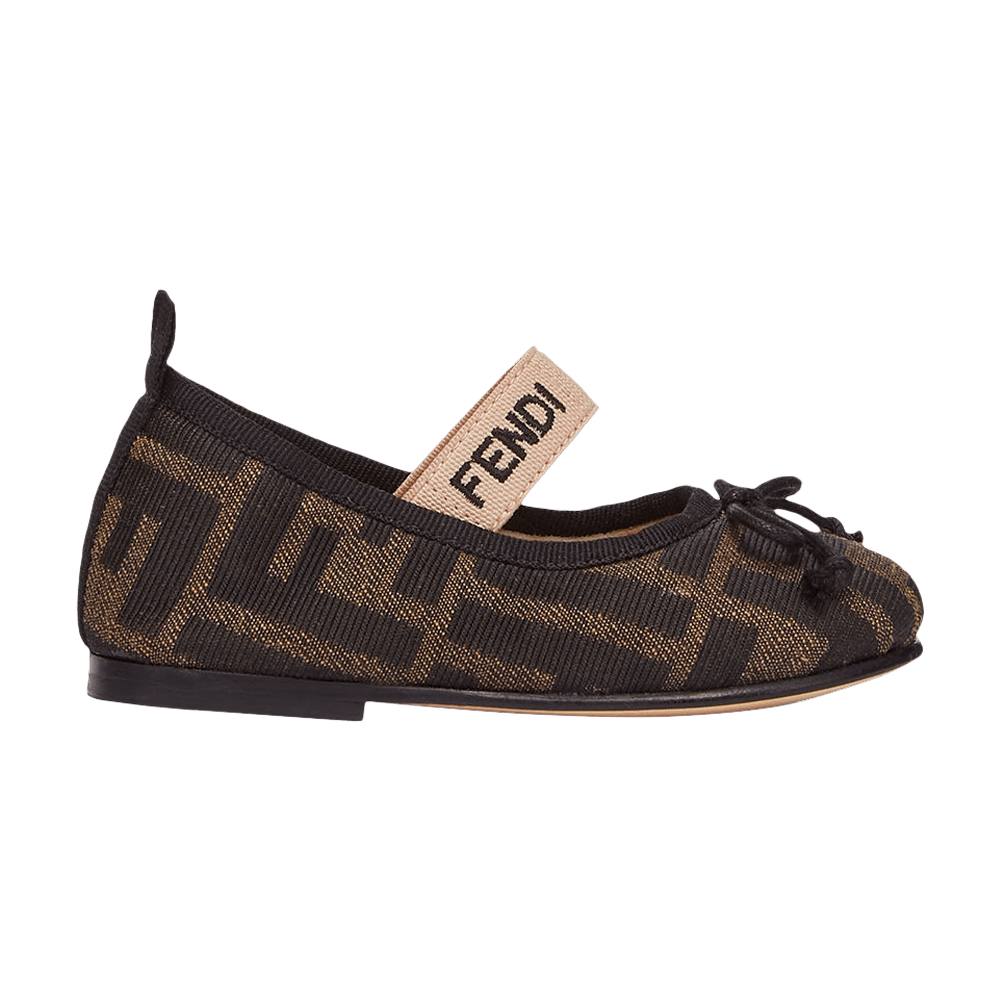 Кроссовки Fendi Ballerinas Junior First Steps 'Allover FF Logo - Tobacco'