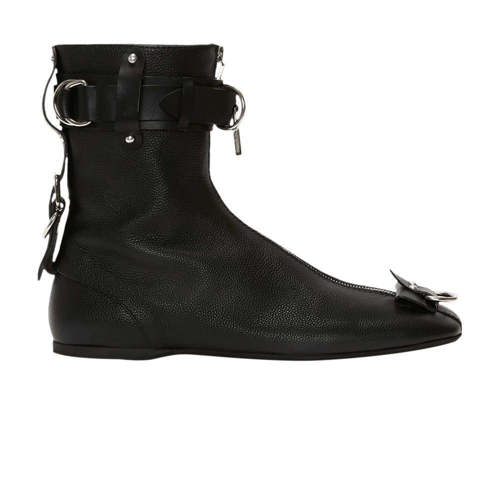 JW Anderson Wmns Padlock Leather Ankle Boot 'Black'