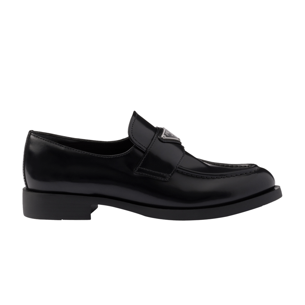 Кроссовки Prada Brushed Leather Loafer 'Black'
