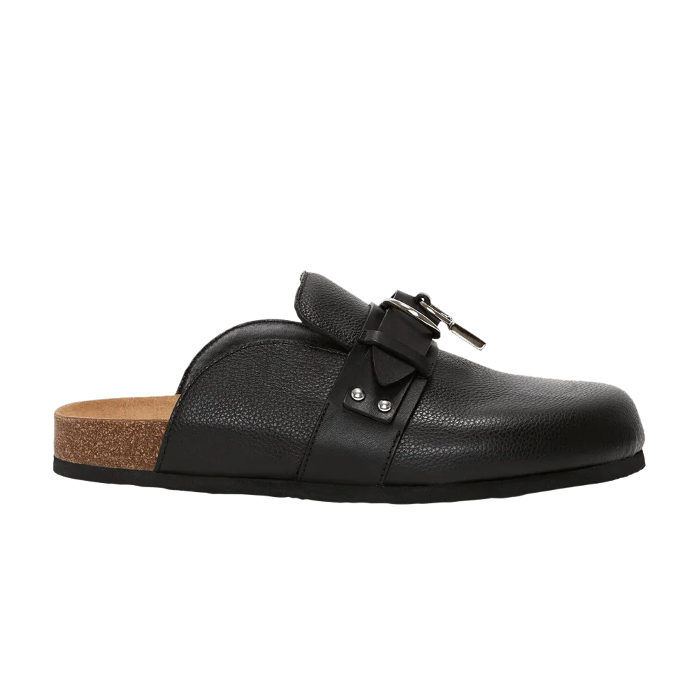 JW Anderson Wmns Padlock Loafer Leather Mules 'Black'