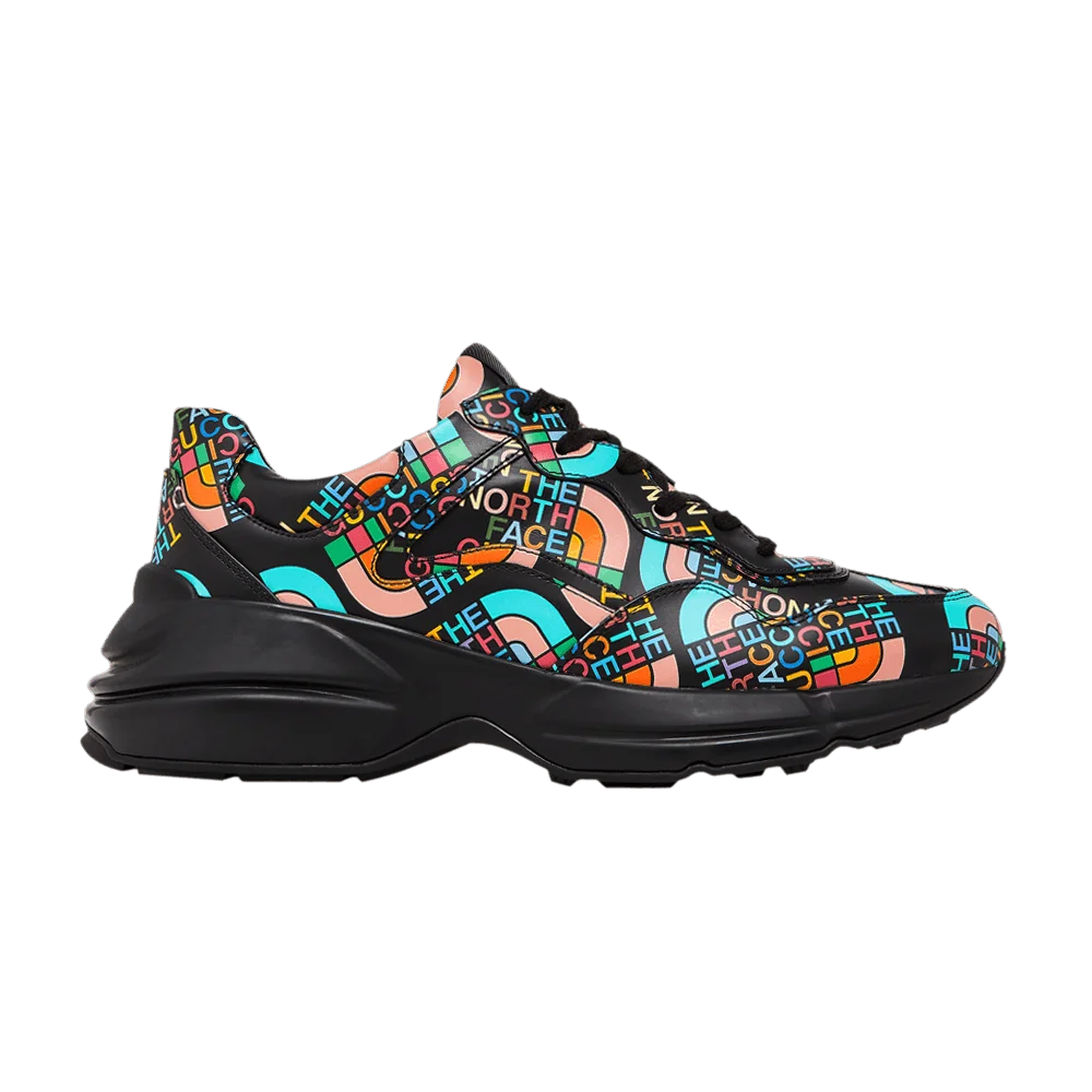 Кроссовки The North Face x Gucci Rhyton 'Allover Logo - Black Multi-Color'