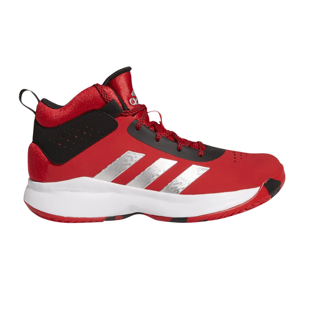 Кроссовки Adidas Cross 'Em Up 5 J Wide 'Vivid Red Silver Metallic'