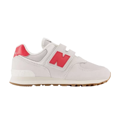 New Balance 574 Hook & Loop Little Kid Wide 'Nimbus Cloud True Red'