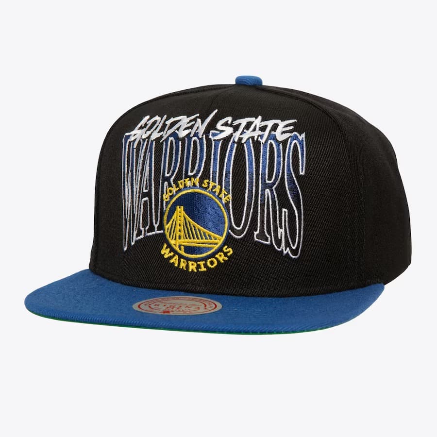 bejsbolka-mitchell-ness-black-golden-state-warriors-rise-up-snapback-hat