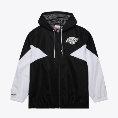 Mitchell & Ness Black Los Angeles Kings Vintage Logo Ultimate Lightweight Full-Zip Windbreaker Jacket