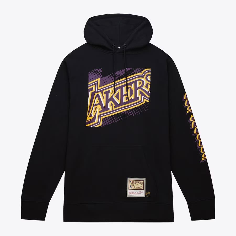 Mitchell Ness Black Los Angeles Lakers Big Face 7.0 Pullover Hoodie