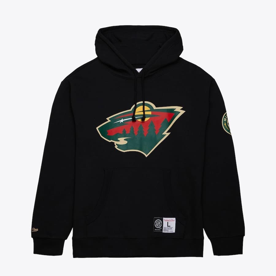 hudi-mitchell-ness-black-minnesota-wild-game-time-fleece-pullover-hoodie