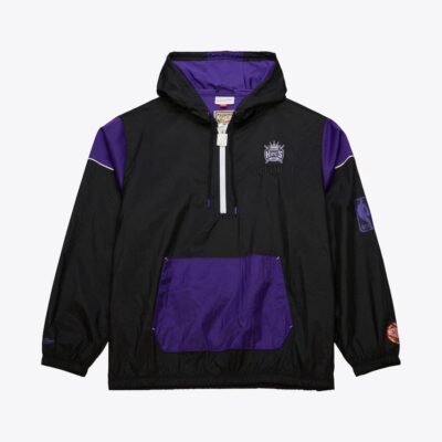 Mitchell & Ness Black Sacramento Kings Team OG 3.0 Anorak Quarter-Zip Jacket