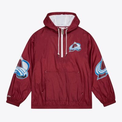 Mitchell & Ness Burgundy Colorado Avalanche Team 2.0 Anorak Quarter-Zip Windbreaker Jacket