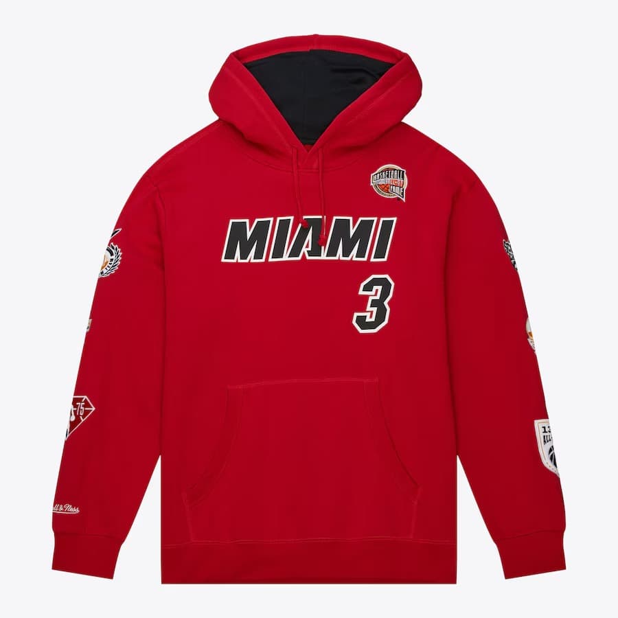 hudi-mitchell-ness-dwyane-wade-red-miami-heat-2023-naismith-basketball-hall-of-fame-name-number-pullover-hoodie