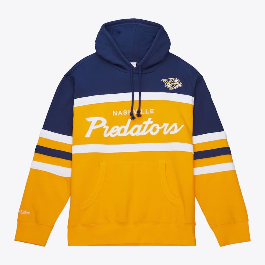 hudi-mitchell-ness-gold-nashville-predators-head-coach-pullover-hoodie