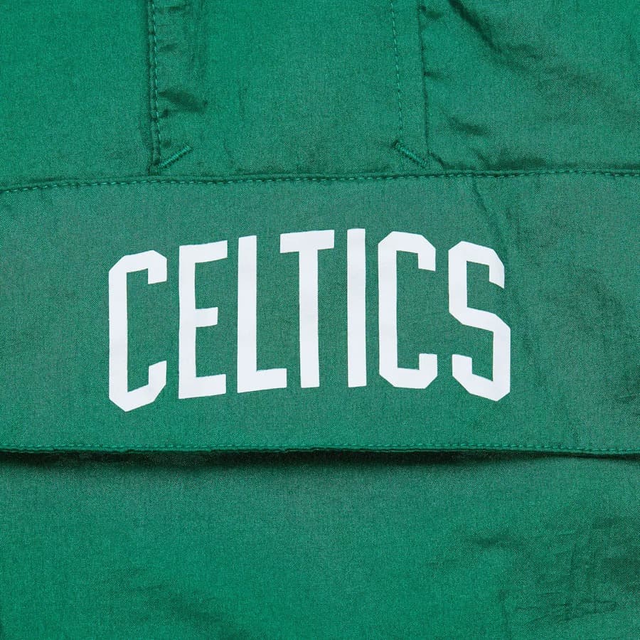 Анорак Mitchell & Ness Kelly Green Boston Celtics Team OG 2.0 Vintage Logo Anorak Quarter-Zip Hoodie Windbreaker Jacket