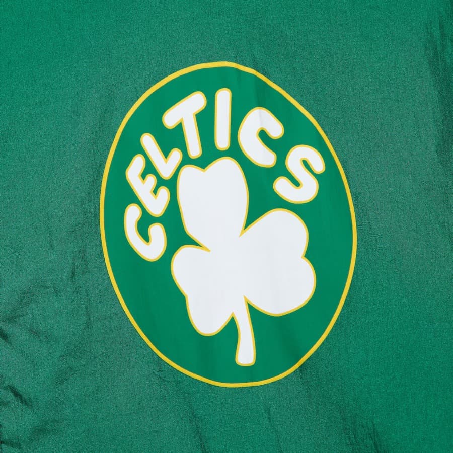 Анорак Mitchell & Ness Kelly Green Boston Celtics Team OG 2.0 Vintage Logo Anorak Quarter-Zip Hoodie Windbreaker Jacket