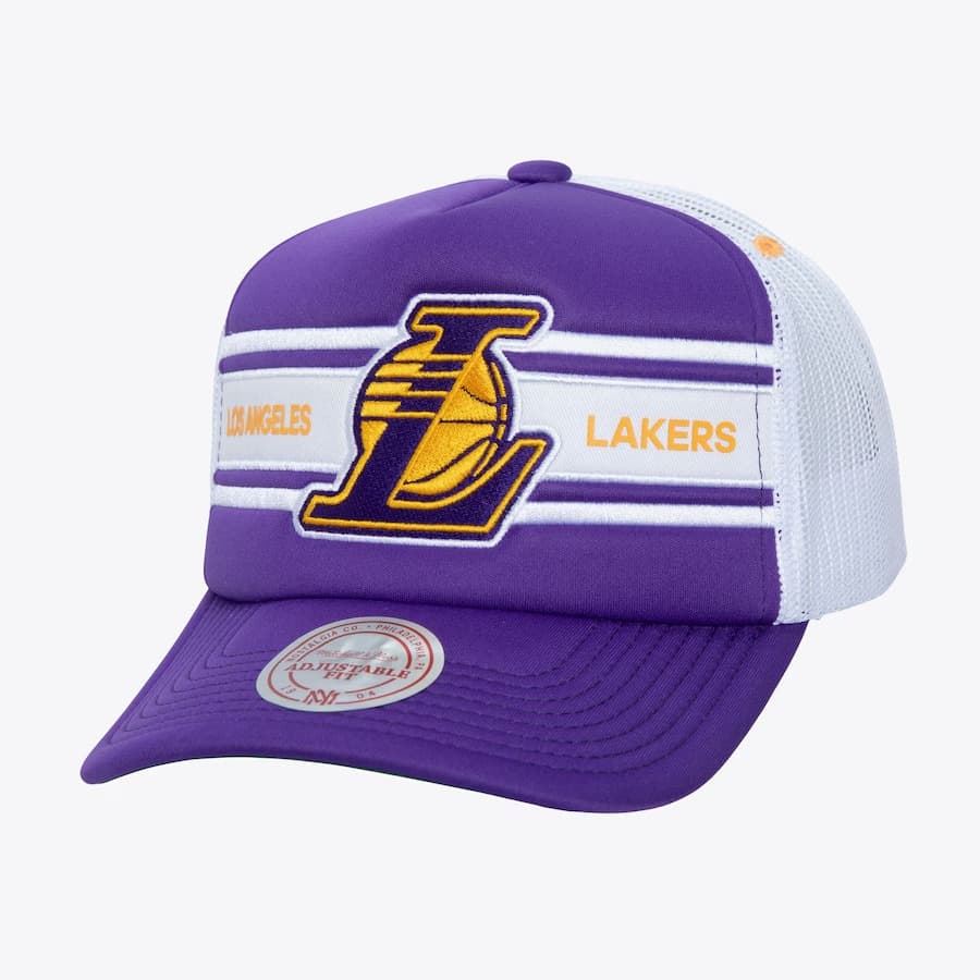 bejsbolka-mitchell-ness-purple-los-angeles-lakers-sideline-trucker-snapback-hat