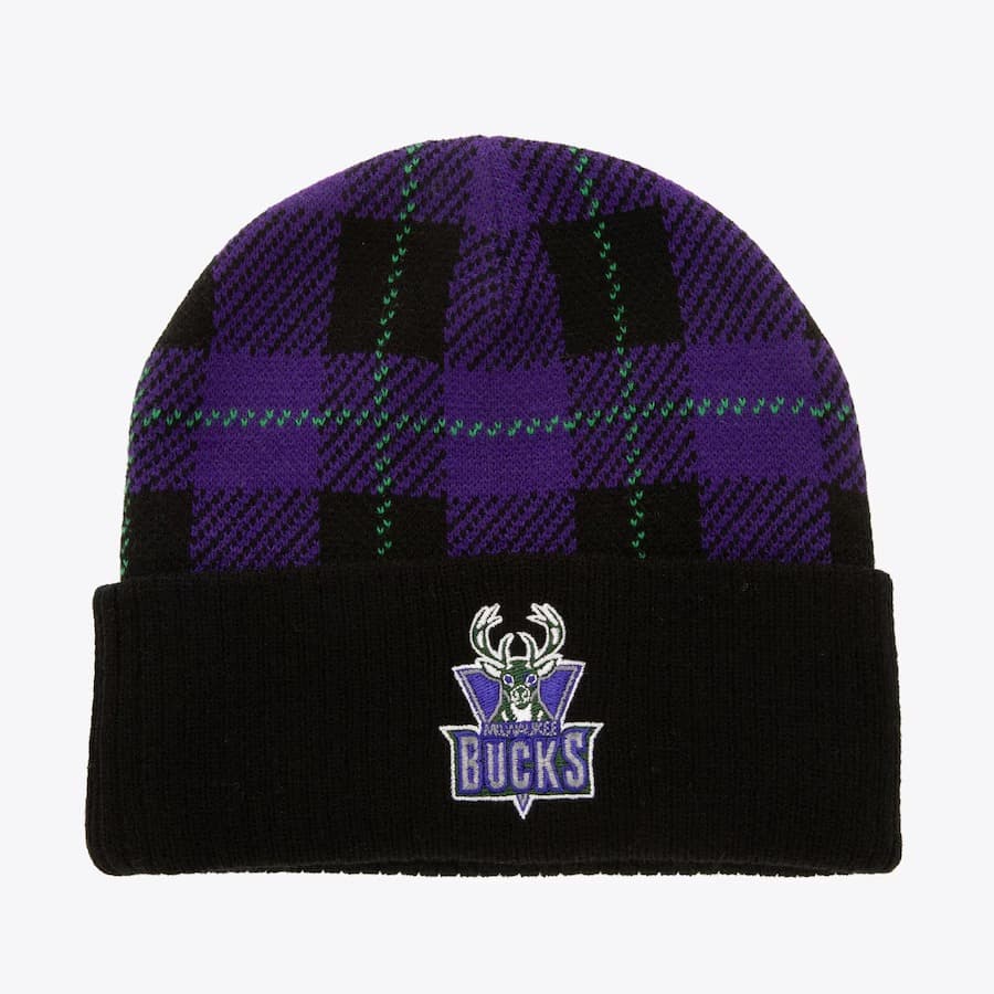 shapka-mitchell-ness-purple-milwaukee-bucks-hardwood-classics-flannel-cuffed-knit-beanie