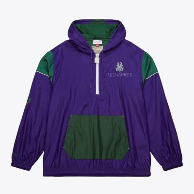 Mitchell & Ness Purple Milwaukee Bucks Team OG 3.0 Anorak Quarter-Zip Jacket