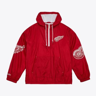 Mitchell & Ness Red Detroit Red Wings Team 2.0 Anorak Quarter-Zip Windbreaker Jacket