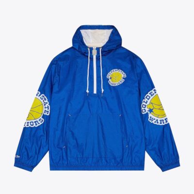 Mitchell & Ness Royal Golden State Warriors Team 2.0 Anorak Quarter-Zip Windbreaker Jacket