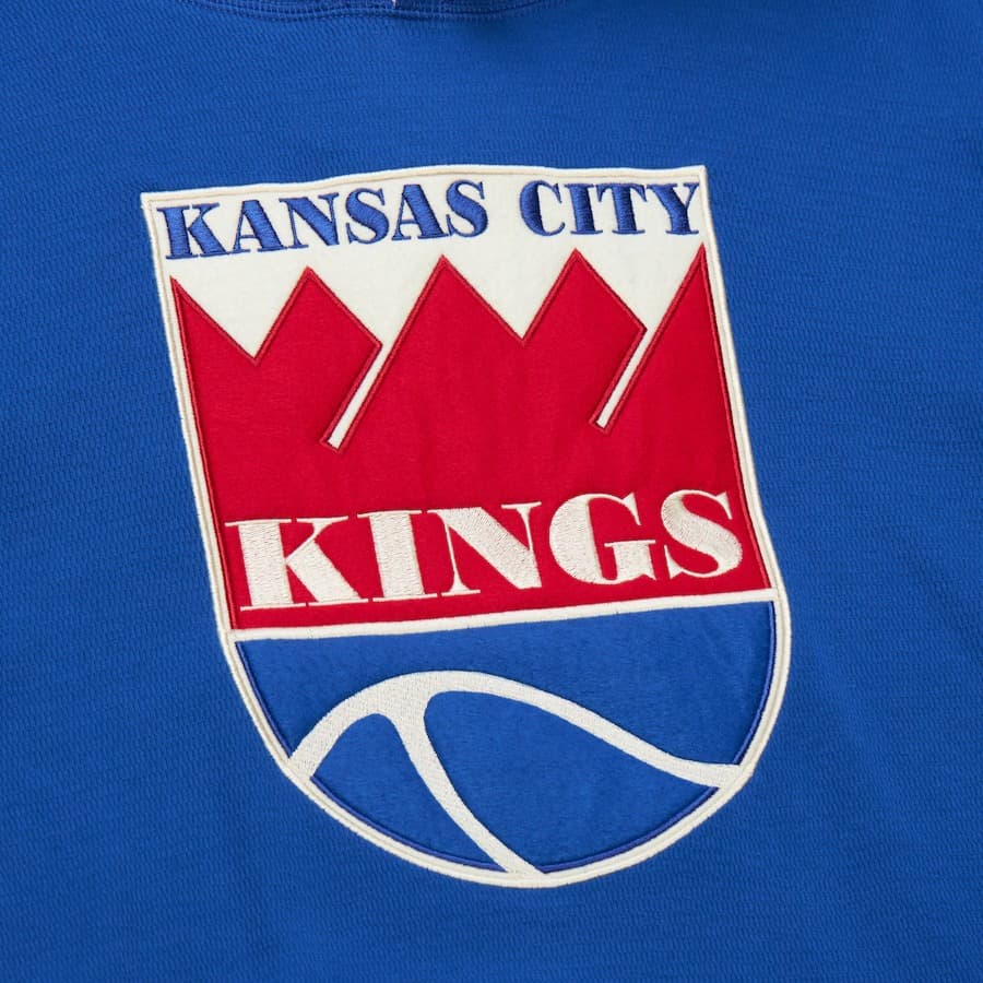 Худи Mitchell & Ness Royal Kansas City Kings Vintage Logo Thermal Lightweight Pullover Hoodie