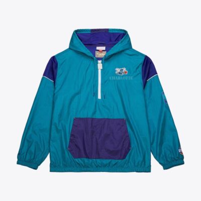 Mitchell & Ness Teal Charlotte Hornets Team OG 3.0 Anorak Quarter-Zip Jacket