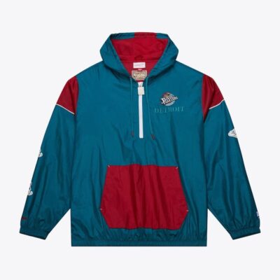 Mitchell & Ness Teal Detroit Pistons Team OG 3.0 Anorak Quarter-Zip Jacket