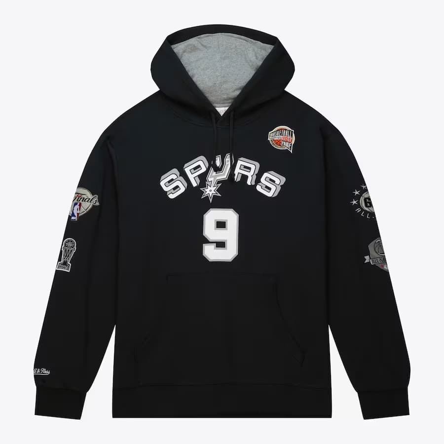 hudi-mitchell-ness-tony-parker-black-san-antonio-spurs-2023-naismith-basketball-hall-of-fame-name-number-pullover-hoodie