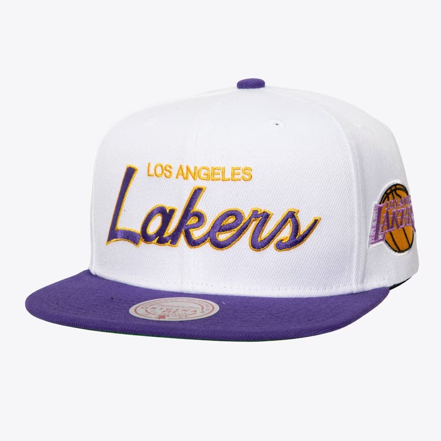 Mitchell Ness White Los Angeles Lakers 1996 NBA Draft Hardwood Classics Snapback Hat