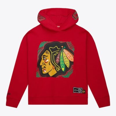 Mitchell & Ness Women's Red Chicago Blackhawks Big Face 7.0 Pullover Sweatshirt