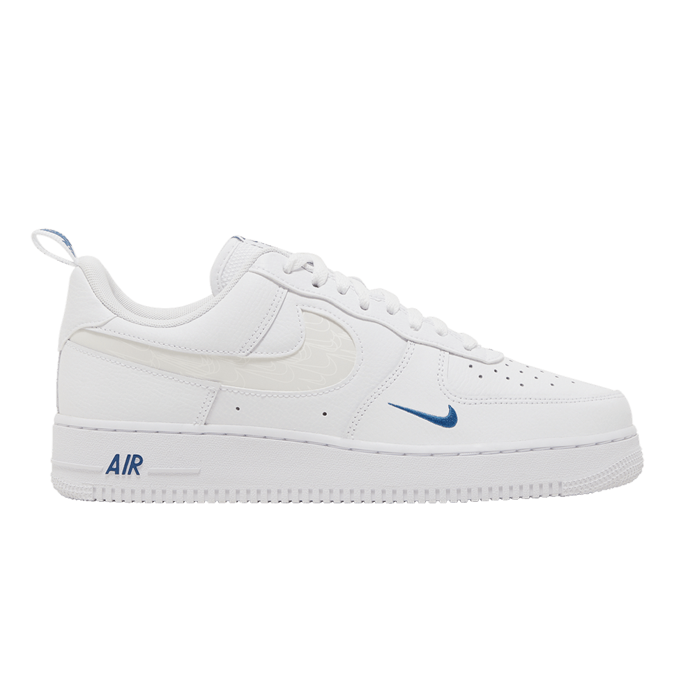 Nike Air Force 1 07 LV8 Reflective Swoosh White Dark Marina Blue FB8971 100