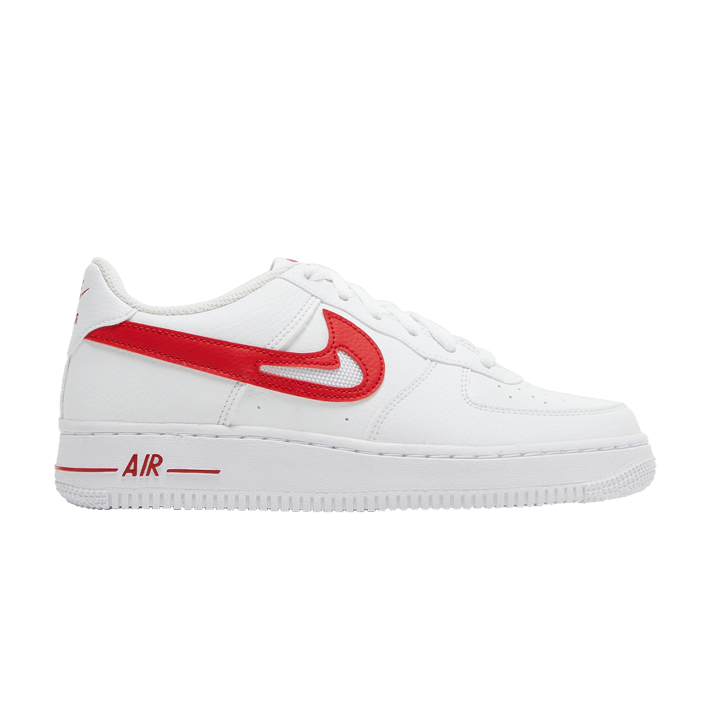 Кроссовки Nike Air Force 1 GS 'Cut-Out Swoosh - White University Red'