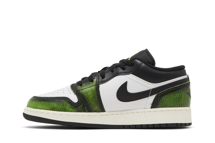 Кроссовки Air Jordan 1 Low SE GS 'Wear-Away - Electric Green'