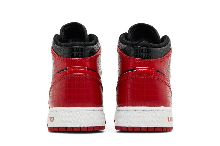 Кроссовки Air Jordan 1 Mid SS GS 'Black + Red = Bred'