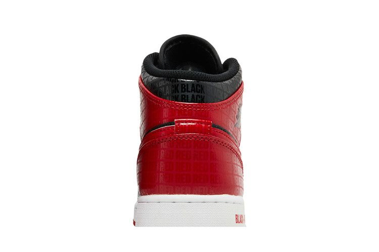 Кроссовки Air Jordan 1 Mid SS GS 'Black + Red = Bred'