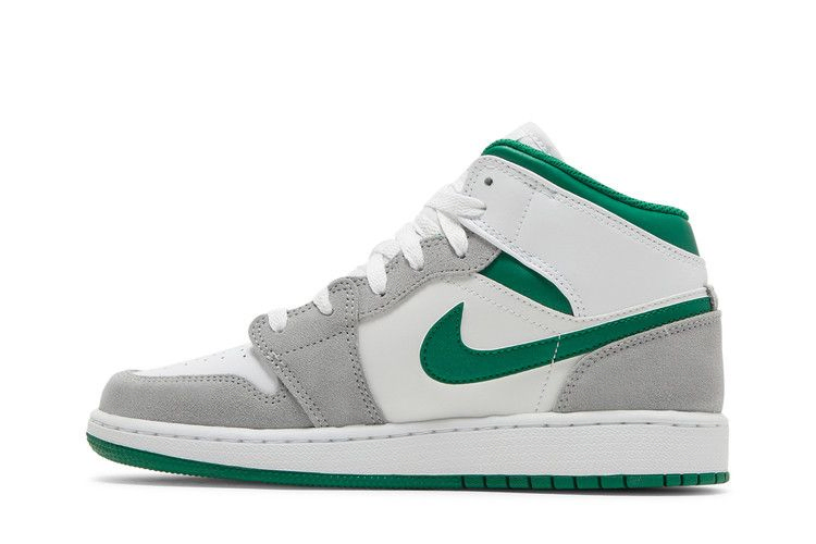Кроссовки Air Jordan 1 Mid SE GS 'Grey Pine Green'