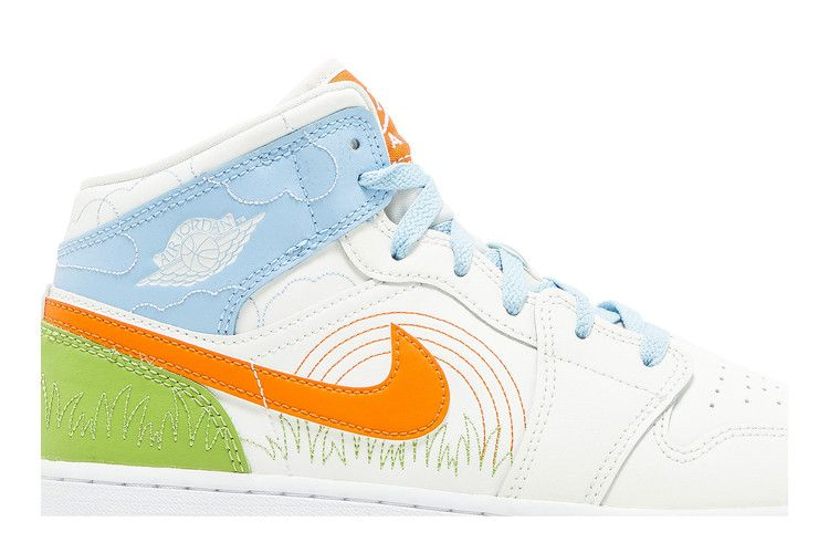 Кроссовки Air Jordan 1 Mid SE GS 'Stitch'