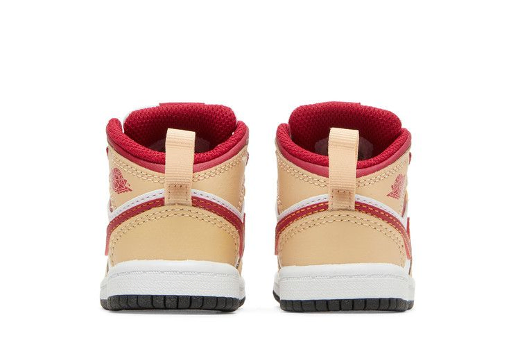 Кроссовки Air Jordan 1 Mid TD 'Light Curry Cardinal Red'