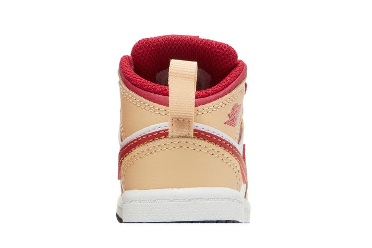 Кроссовки Air Jordan 1 Mid TD 'Light Curry Cardinal Red'