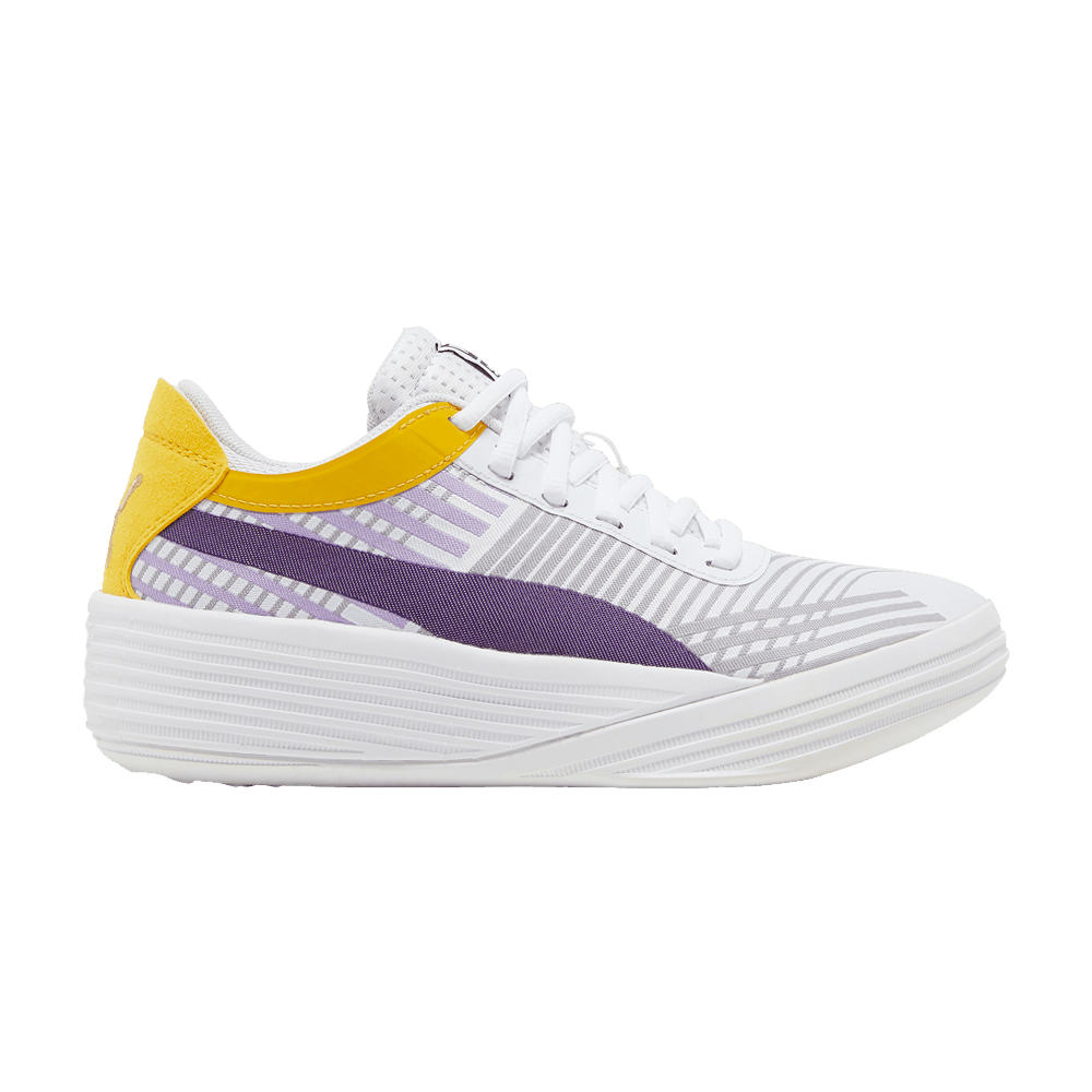 Puma Clyde All Pro Jr White Spectra Yellow 194367 10