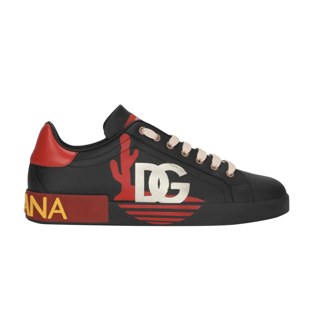 Кроссовки Dolce & Gabbana Portofino Low 'Black Red Cactus'
