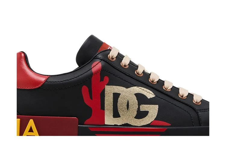 Кроссовки Dolce & Gabbana Portofino Low 'Black Red Cactus'