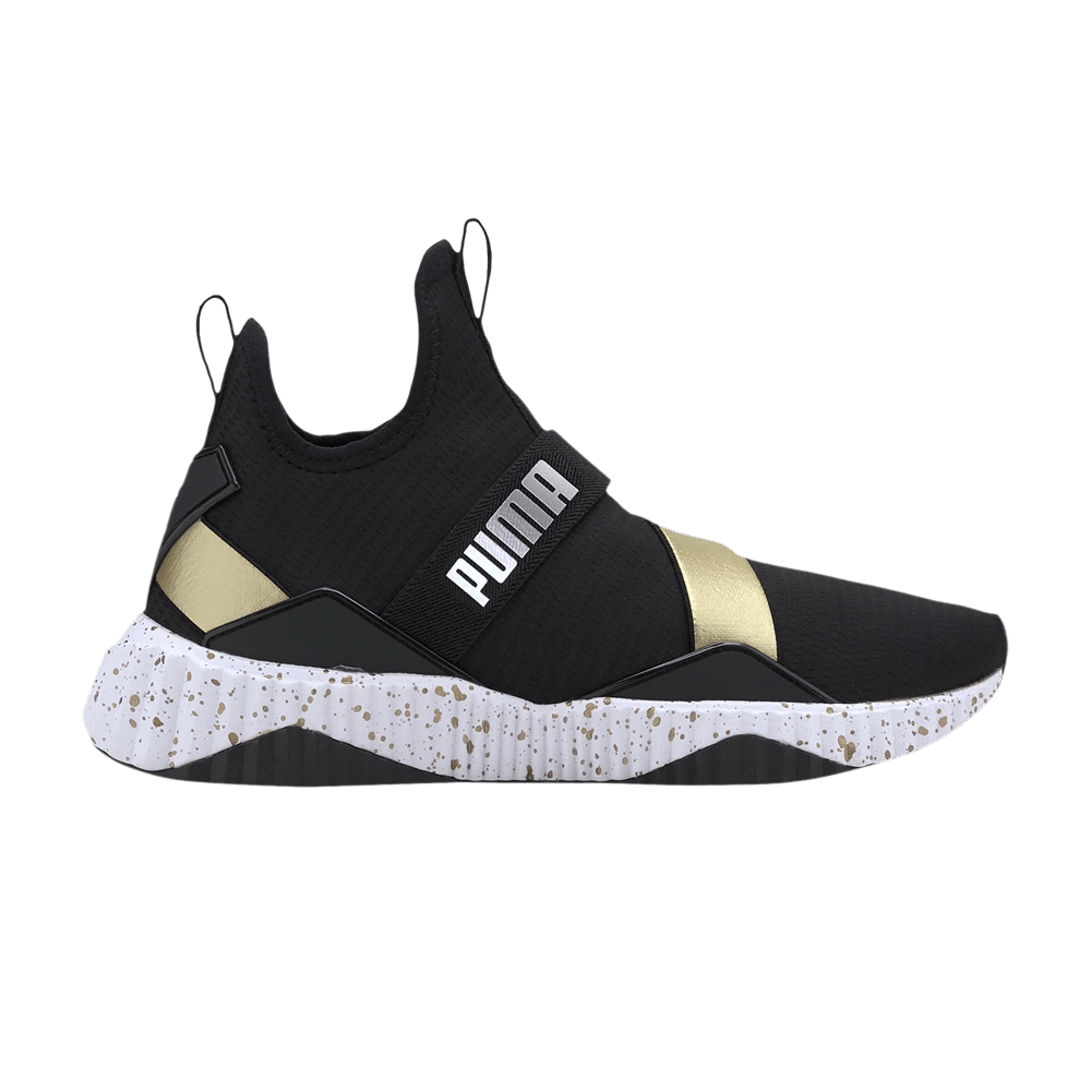 Puma Wmns Defy Mid Metal Black Gold 193044 01