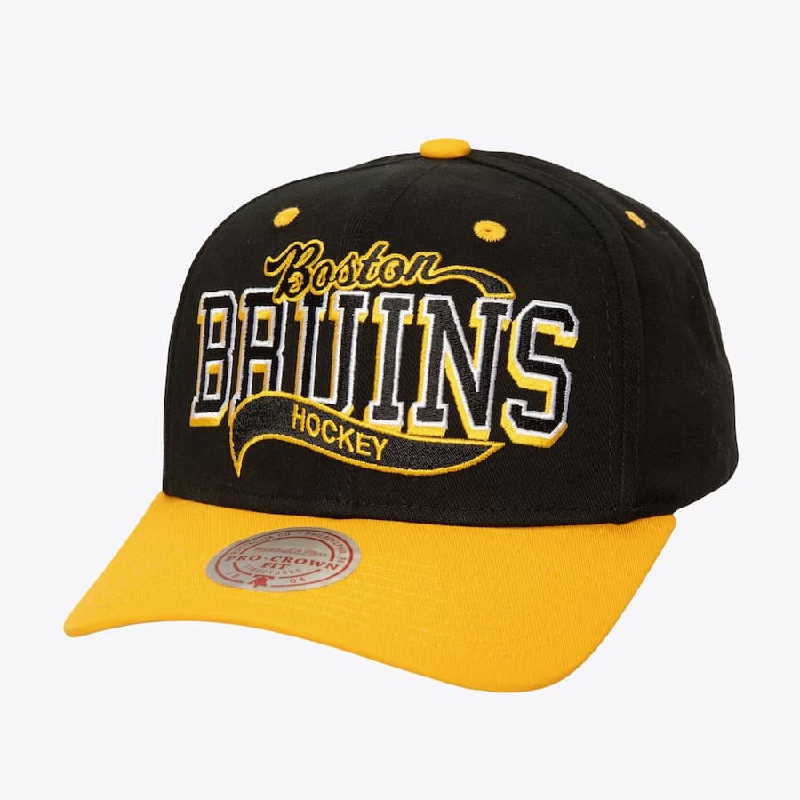 bejsbolka-mitchell-ness-black-boston-bruins-block-sweep-pro-adjustable-hat