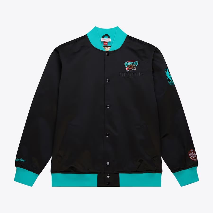 bomber-mitchell-ness-black-memphis-grizzlies-team-og-3-0-satin-full-snap-jacket