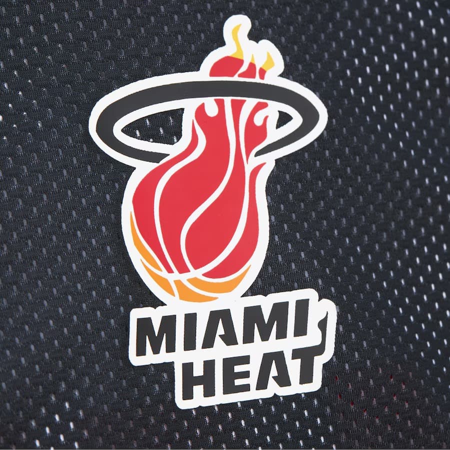 Майка Mitchell & Ness Black Miami Heat Vintage Logo Mesh Practice Tank Top