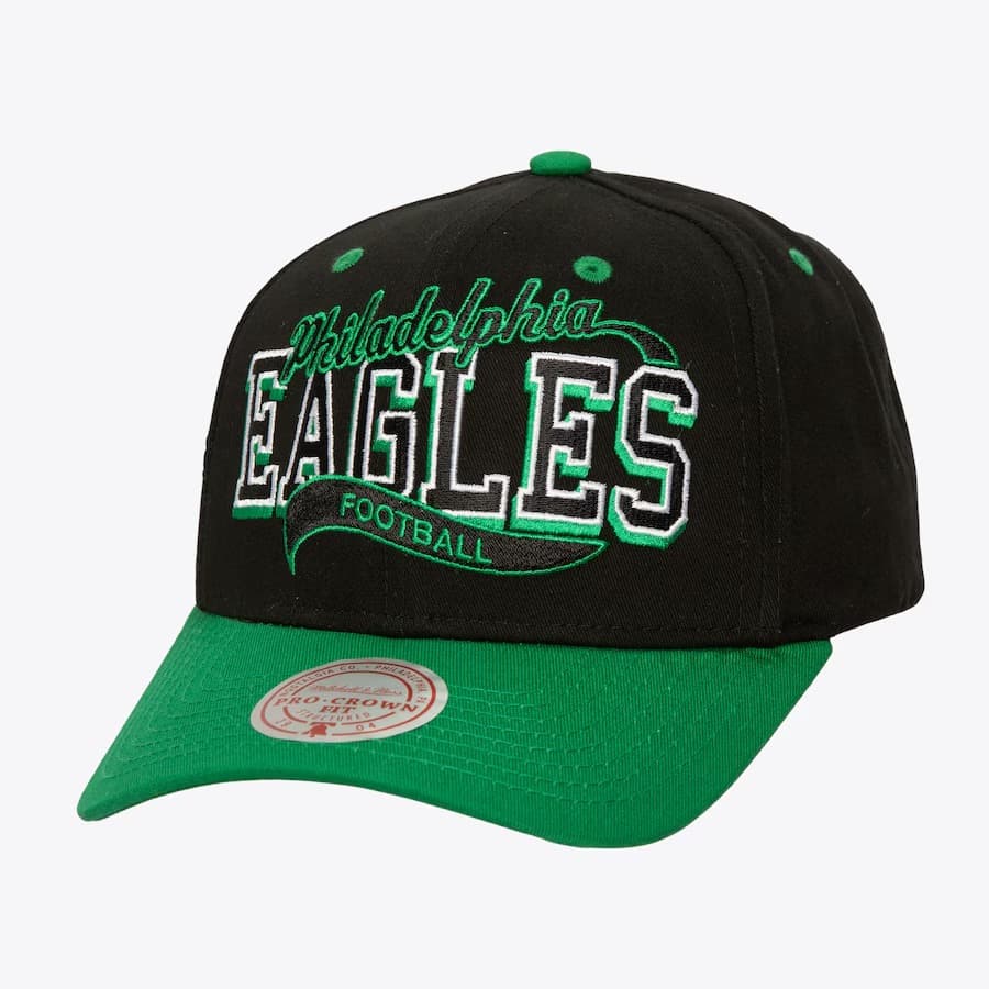 bejsbolka-mitchell-ness-black-philadelphia-eagles-block-sweep-pro-adjustable-hat