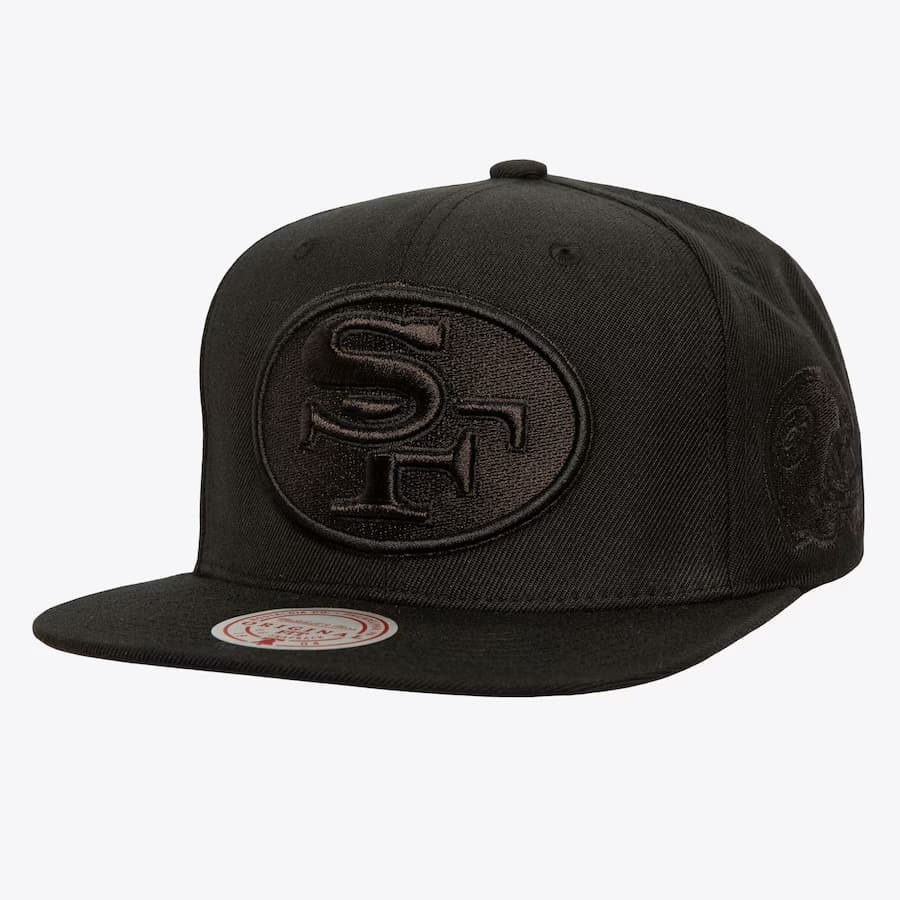 bejsbolka-mitchell-ness-black-san-francisco-49ers-pearl-snapback-hat