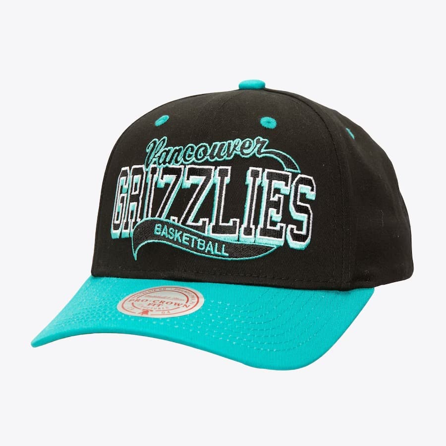 bejsbolka-mitchell-ness-black-vancouver-grizzlies-block-sweep-pro-adjustable-hat