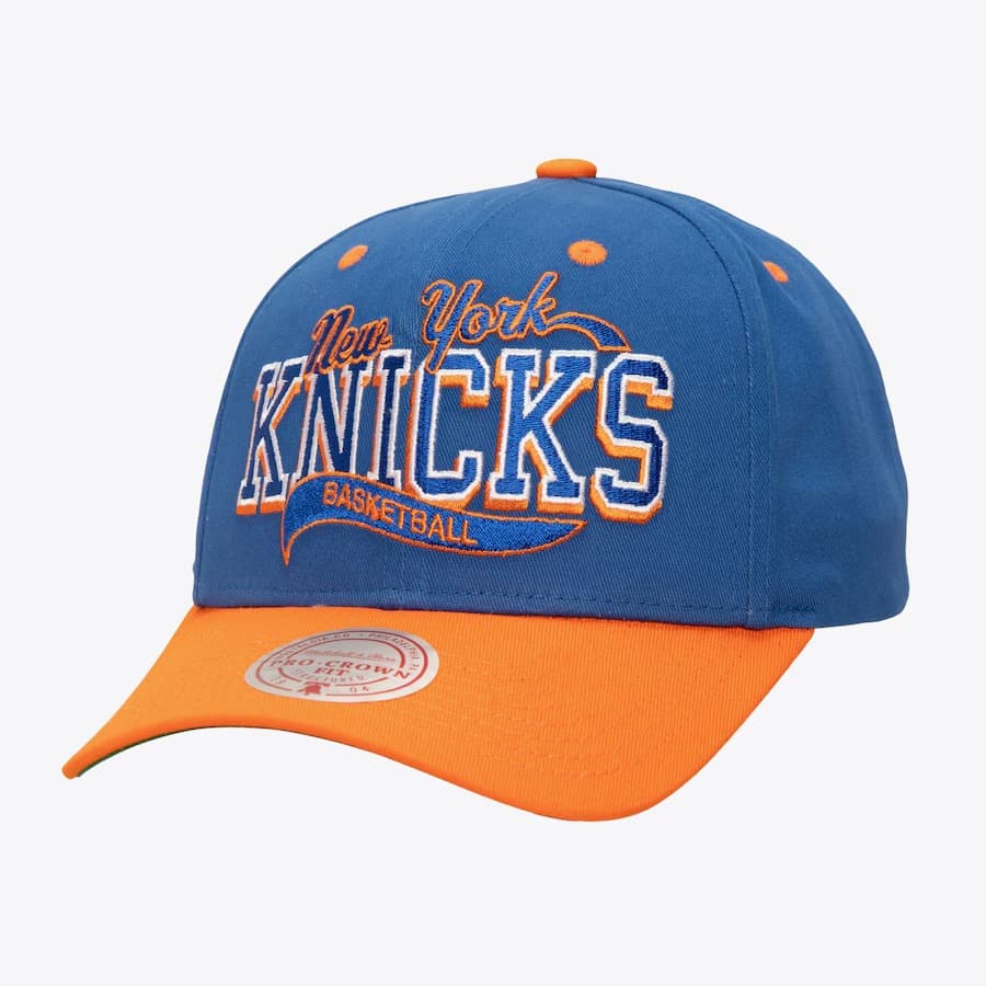 bejsbolka-mitchell-ness-blue-new-york-knicks-block-sweep-pro-adjustable-hat