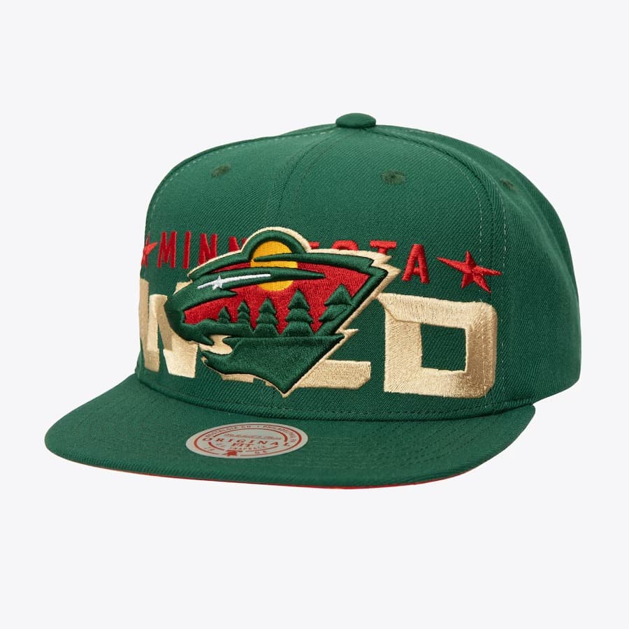 bejsbolka-mitchell-ness-green-minnesota-wild-day-4-snapback-hat