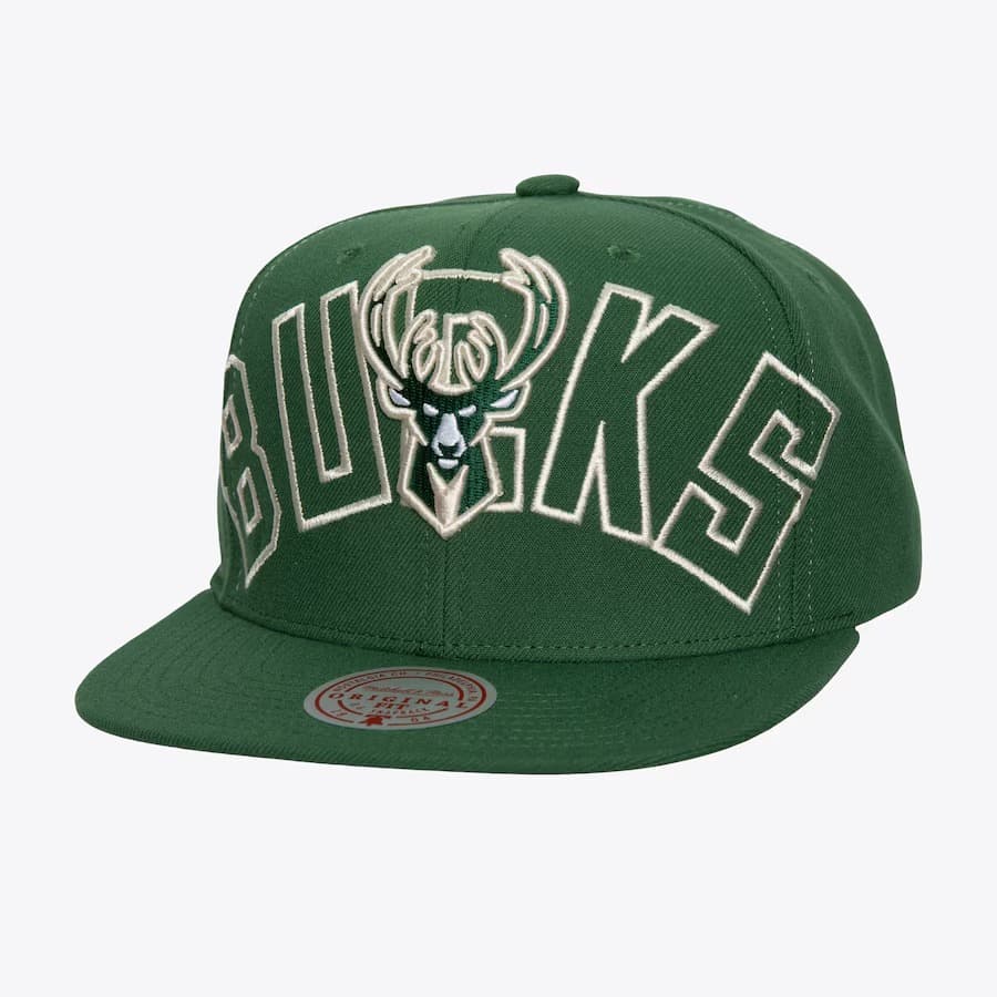 bejsbolka-mitchell-ness-hunter-green-milwaukee-bucks-day-4-snapback-hat